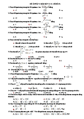 Đề ôn tập khảo sát học kỳ II môn Toán Lớp 11 - Đề số 02